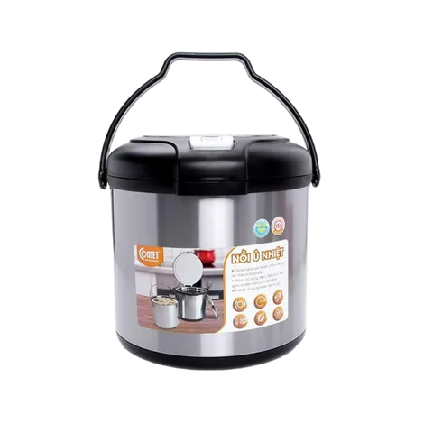 Nồi ủ nhiệt Comet CM7662 7L - Giữ nhiệt chân không không cần điện, ủ thực phẩm 8 giờ, inox bền bỉ, tiện lợi cho bữa ăn gia đình.