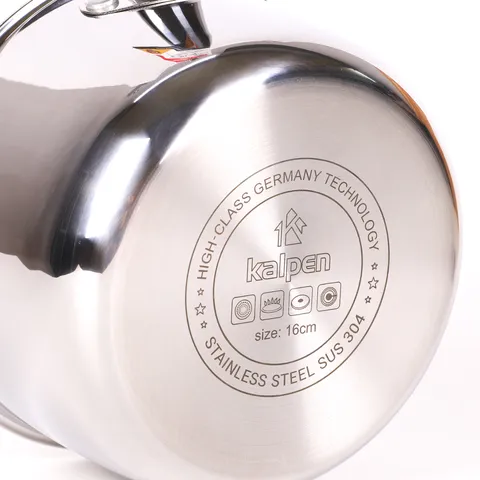 Quánh Inox 3 Lớp Liền Khối Đáy Từ Kalpen Emer EM16 - Dùng Cho Bếp Từ, Gas, Chịu Nhiệt Tốt - Chất Liệu Inox 304 An Toàn