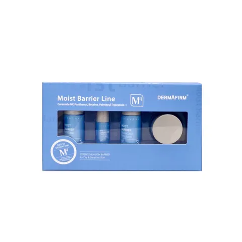 Set 4 món Dermafirm Moist Barrier Line M4 - Bộ sản phẩm cấp ẩm sâu, bảo vệ da nhạy cảm, dưỡng ẩm đa tầng cho làn da mịn màng