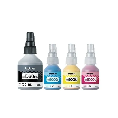 Set 4 Mực In Phun Màu Brother - Đen, Xanh, Hồng, Vàng Tương Thích Máy In Dòng T-Series - Chất Lượng In Sắc Nét, Độ Bền Cao