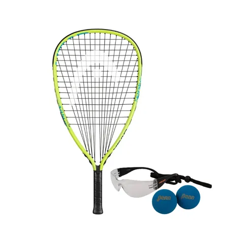 Bộ vợt Racquetball Head Mx Hurricane Pack - Bao gồm kính bảo hộ và 2 bóng, lý tưởng cho người mới bắt đầu chơi thể thao.