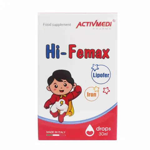 Siro Sắt Hữu Cơ Nhỏ Giọt Lipofer Hi-Feron 30ml - Bổ Sung Sắt Cho Trẻ, Ngăn Ngừa Thiếu Máu, Dễ Uống, Có Vị Thơm Ngon