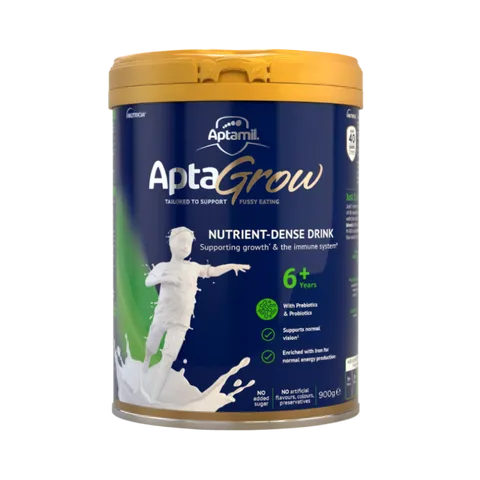 Sữa Aptamil AptaGrow Nutrient-Dense Drink 6+ cho bé từ 6-10 tuổi - Hỗ trợ tăng cường miễn dịch và phát triển thị lực, 900g