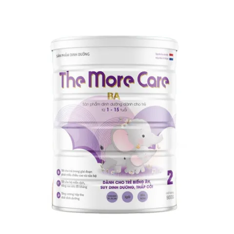 Sữa Bột Dinh Dưỡng The More Care Ba 2 cho Trẻ 1-15 Tuổi - Hỗ Trợ Phát Triển Chiều Cao và Trí Não, Hộp 900g