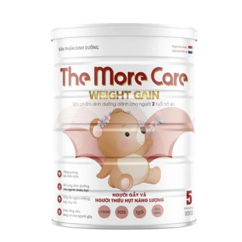 Sữa bột The More Care Weight Gain 900g cho bé từ 2 tuổi - Dinh dưỡng đầy đủ, hỗ trợ tăng cân tự nhiên, hương vani thơm ngon