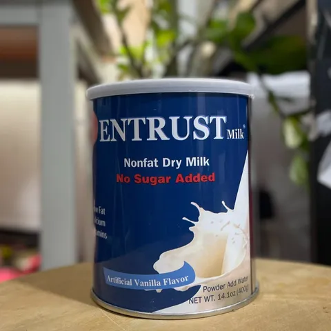 Sữa Entrust Milk Hương Vani Dinh Dưỡng Cho Người Tiểu Đường và Ăn Kiêng - Hỗ Trợ Sức Khỏe, Dễ Tiêu Hóa, Chất Lượng Cao 400g