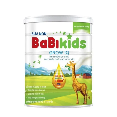 Sữa phát triển chiều cao và trí tuệ cho bé Babikids Grow IQ 900g - Dinh dưỡng toàn diện cho trẻ từ 1-15 tuổi