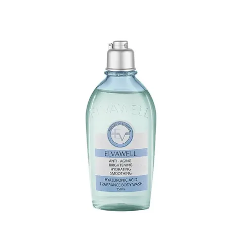 Sữa Tắm Nước Hoa Cấp Ẩm Elvawell Hyaluronic Acid Baby Blue 250ml - Dưỡng Da Ẩm Mịn, Hương Ngọt Ngào, Phù Hợp Mọi Loại Da