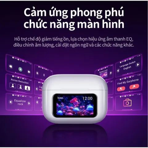 Tai Nghe Bluetooth 5.4 Hoco EW72 Màn LED Cảm Ứng - Chống Ồn ANC, Âm Thanh Chất Lượng Cao, Hỗ Trợ Chức Năng Thông Minh, Thời Gian Sử Dụng 4 Giờ
