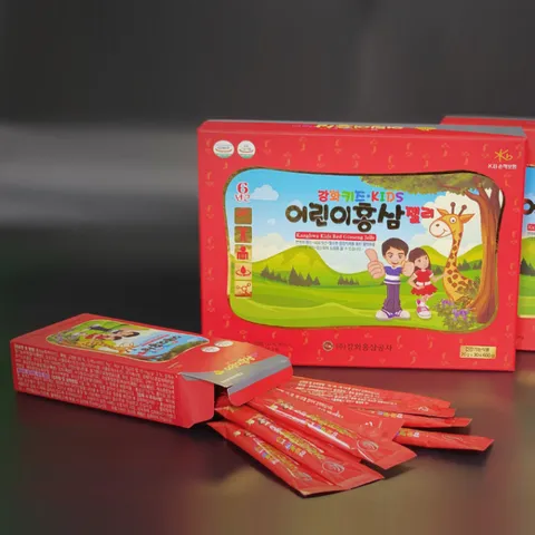 Thạch Hồng Sâm Đỏ Baby Kanghwa Hàn Quốc - Hỗ trợ tăng cường miễn dịch và phát triển cho trẻ em (30 Gói x 20g)