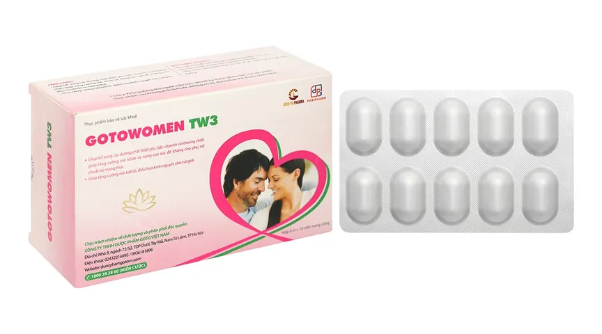 Viên uống GotoWomen TW3 - Hỗ trợ tăng khả năng thụ thai, cải thiện sức khỏe sinh sản cho phụ nữ chuẩn bị mang thai