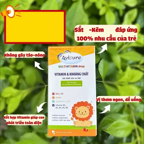 Vitamin Tổng Hợp Cho Bé Avisure Multivitamin Drop - Hỗ Trợ Đề Kháng, Ăn Ngon, Dạng Nhỏ Giọt Dễ Dùng, 20ml