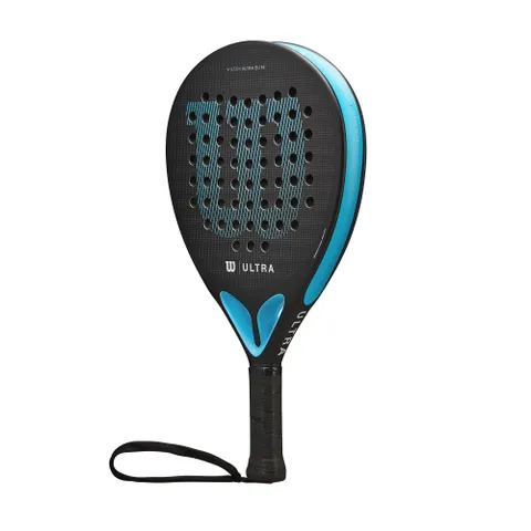 Vợt Padel Wilson Ultra Elite V2 Black/Blue - Dụng Cụ Thể Thao Cao Cấp Chống Shock với Công Nghệ Opti Grip, Trọng Lượng Nhẹ 361g