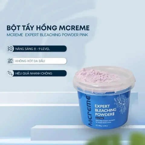 Bột Tẩy Tóc Hồng Mcreme Expert Bleaching Power - Nâng Sáng Đến Mức Độ 9, Bảo Vệ Tóc, Thích Hợp Cho Tóc Nhuộm và Tự Nhiên
