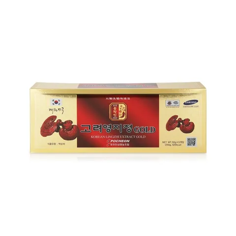 Cao Linh Chi Hàn Quốc Pocheon - Hộp 5 Lọ 50g - Tăng Cường Sức Khỏe, Hỗ Trợ Gan, Tăng Cường Đề Kháng, Bồi Bổ Cơ Thể