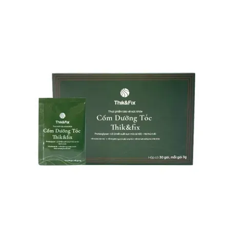Cốm Uống Dưỡng Tóc THIK&FIX - Bổ Huyết, Hỗ Trợ Làm Đen Tóc, Giúp Tóc Bồng Bềnh, Chắc Khỏe, Giảm Gãy Rụng, 30 Gói