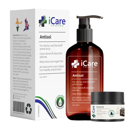 Combo Ezema 50 & Dầu Gội Hỗ Trợ Sạch Gàu Antisol - Giải Pháp Hiệu Quả Chống Gàu, Ngứa, Dưỡng Tóc Khỏe Mạnh