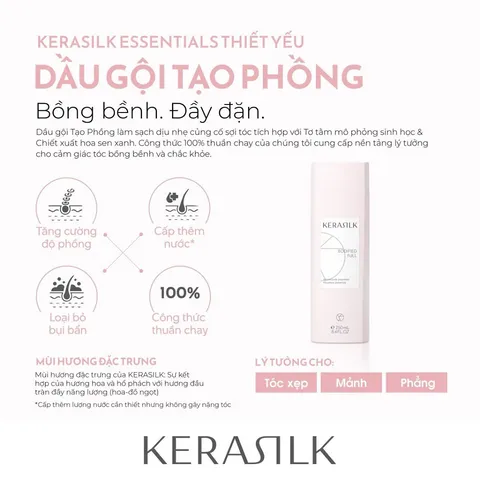Dầu Gội Tăng Phồng Tóc Kerasilk Volumizing Bodified Full 250ml - Giúp Tóc Bồng Bềnh, Sạch Sâu, Hương Hoa Tự Nhiên