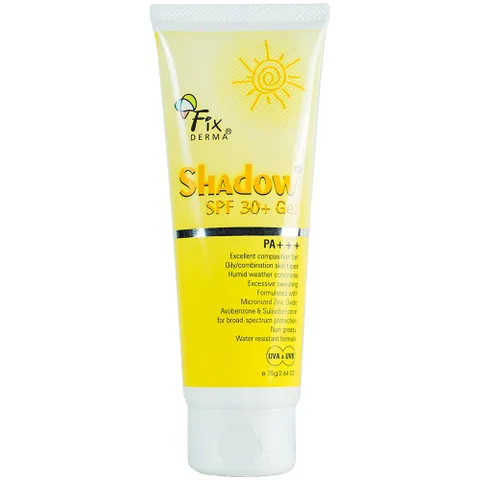Kem Chống Nắng Fixderma Shadow SPF 30+ Gel - Bảo Vệ Da Nhạy Cảm, Không Nhờn, Dưỡng Ẩm, Phù Hợp Mọi Loại Da