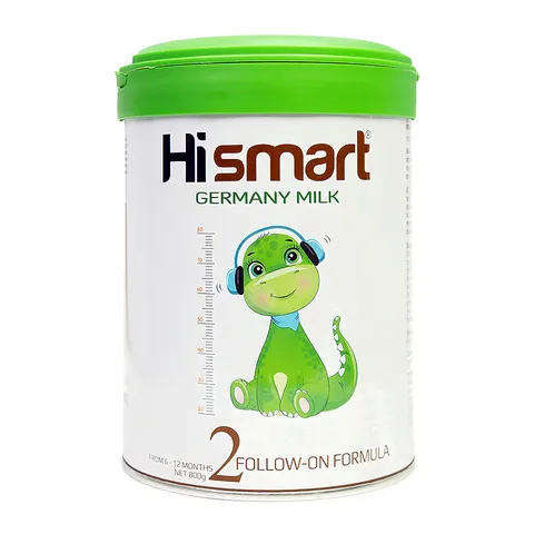 Sữa bột Hismart Germany số 2 cho bé 6-12 tháng - Dinh dưỡng tối ưu, hỗ trợ phát triển trí tuệ và xương chắc khỏe - Hộp 800g