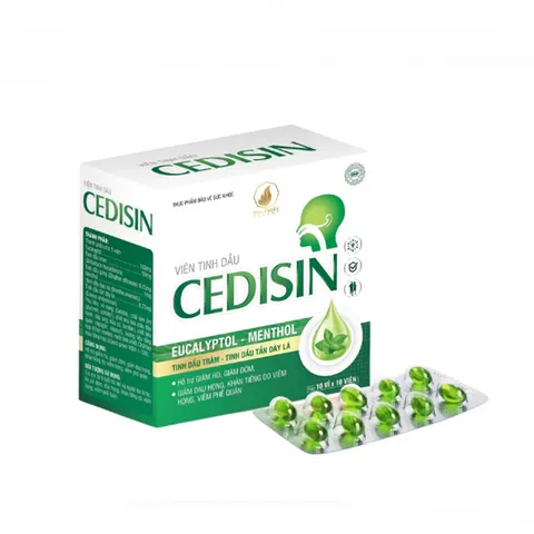 Viên Tinh Dầu Tràm Cedisin Gia Phát - Hỗ Trợ Giảm Ho, Đờm Tự Nhiên, Thảo Mộc, Hô Hấp Khỏe Mạnh, 10 Vỉ x 10 Viên