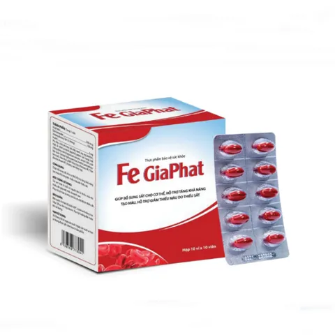 Viên Uống Bổ Sung Sắt Bổ Máu Fe Gia Phát - Hỗ Trợ Thiếu Máu, Chứa Folic Acid Tốt Cho Mẹ Bầu - Hộp 100 Viên