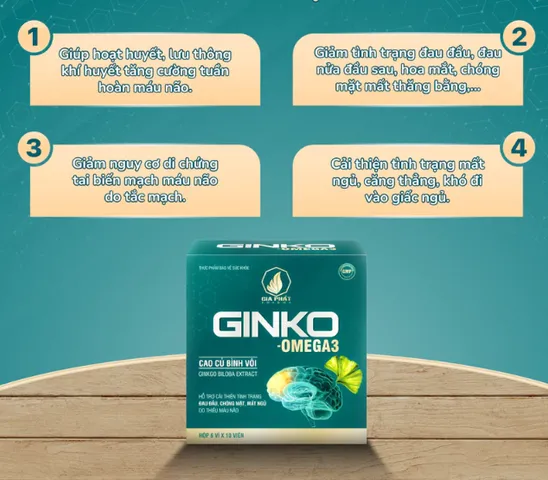 Viên uống Ginkgo Omega 3 Gia Phát - Hỗ trợ não bộ, tăng cường trí nhớ, lưu thông tuần hoàn máu, giảm đau đầu, cải thiện mất ngủ
