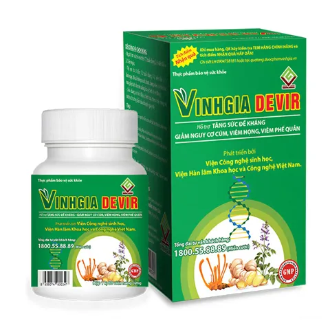 Viên Uống Tăng Đề Kháng VinhGia Devir - Thực Phẩm Chức Năng Hỗ Trợ Miễn Dịch, 30 Viên Chiết Xuất Thảo Dược Tự Nhiên