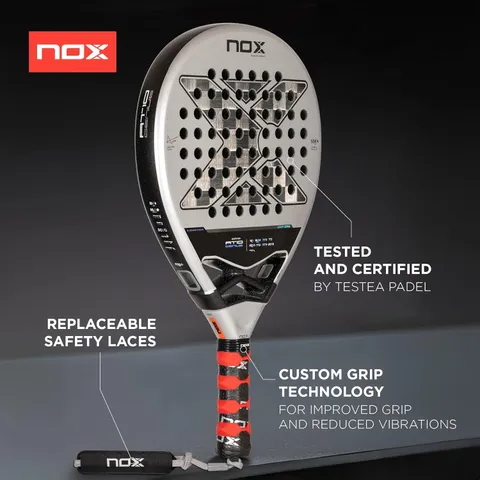 Vợt Padel Nox Racket AT10 by Agustin Tapia 2024 - Thiết kế Carbon nhôm 18K, Lõi MLD Black Eva, Dành cho Người Mới và Chuyên Nghiệp