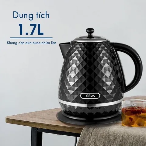 Ấm Siêu Tốc Vân Đá SEKA SK2819 1.7L - Đun Nước Nhanh, Công Suất 2200W, Thiết Kế Sang Trọng, Tay Cầm Cách Nhiệt, Thép Không Gỉ