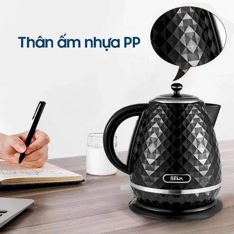 Ấm Siêu Tốc Vân Đá SEKA SK2819 1.7L - Đun Nước Nhanh, Công Suất 2200W, Thiết Kế Sang Trọng, Tay Cầm Cách Nhiệt, Thép Không Gỉ
