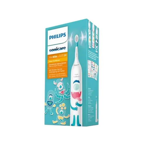 Bàn Chải Đánh Răng Điện Trẻ Em Philips HX3411/01 - Công Nghệ Sonicare Với Đầu Cọ Mềm, Thiết Kế Vui Nhộn, Duy Trì Thói Quen Chải Răng Đúng Cách