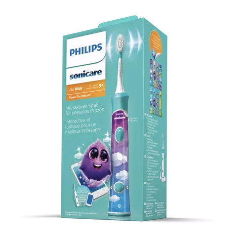 Bàn Chải Đánh Răng Điện Trẻ Em Philips HX6322/04 - 2 Chế Độ Làm Sạch, Đầu Chải Siêu Mềm, Kết Nối Bluetooth - Sản Phẩm Chăm Sóc Răng Miệng Cho Bé