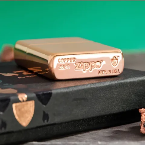 Bật lửa Zippo 46171 Armor® Solid Copper - Bật lửa đồng đỏ cao cấp, quà tặng độc đáo cho tín đồ Zippo