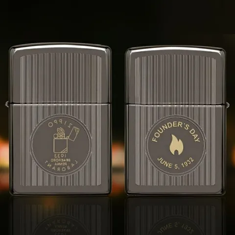 Bật Lửa Zippo 49629 Founder’s Day 2021 Black Ice - Phiên Bản Đen Huyền Bí Kỷ Niệm Sáng Lập Zippo, Quà Tặng Độc Đáo