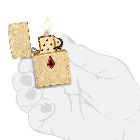 Bật Lửa Zippo 49802 Armor Họa Tiết Mèo Thần Tài May Mắn - Độc Đáo, Vỏ Đồng Thau Bền Chắc, Ấn Tượng Quà Tặng Fans Mèo