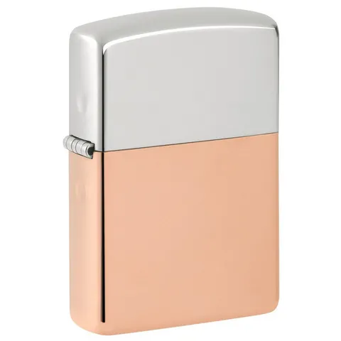 Bật Lửa Zippo Bimetal 48694 - Vỏ Đồng Đỏ và Bạc Sterling, Chống Gió, Thiết Kế Sang Trọng, Quà Tặng Dành Cho Fan Hâm Mộ