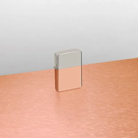 Bật Lửa Zippo Bimetal 48694 - Vỏ Đồng Đỏ và Bạc Sterling, Chống Gió, Thiết Kế Sang Trọng, Quà Tặng Dành Cho Fan Hâm Mộ
