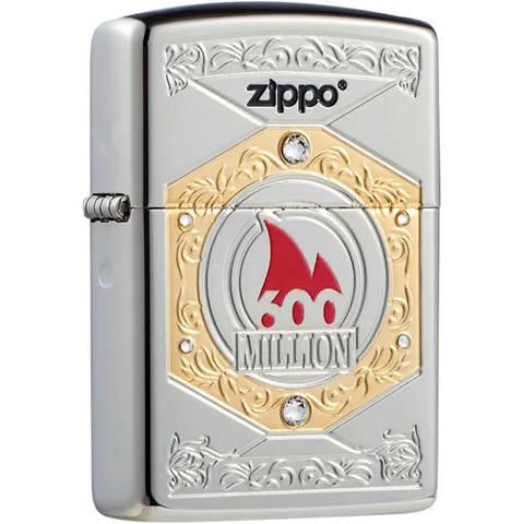 Bật lửa Zippo CZA-3-22 Armor Kỷ Niệm 600 Triệu - Phiên Bản Giới Hạn Châu Á, Vỏ Dày High Polish Chrome, Tặng Thẻ Vàng 18K