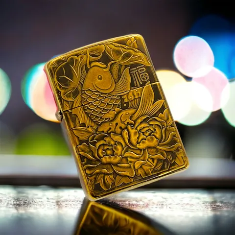 Bật lửa Zippo 3D Cá Hoa Sen Version 2 ZPC4161-169 - Bền Bỉ, Chống Gió, Thiết Kế Sang Trọng, Quà Tặng Độc Đáo cho Người Yêu Thích Zippo