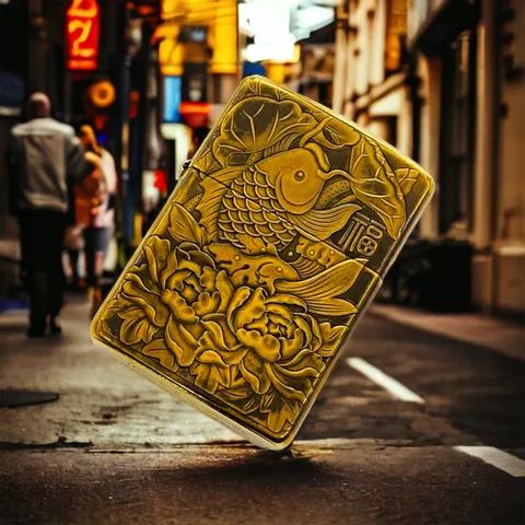 Bật lửa Zippo 3D Cá Hoa Sen Version 2 ZPC4161-169 - Bền Bỉ, Chống Gió, Thiết Kế Sang Trọng, Quà Tặng Độc Đáo cho Người Yêu Thích Zippo