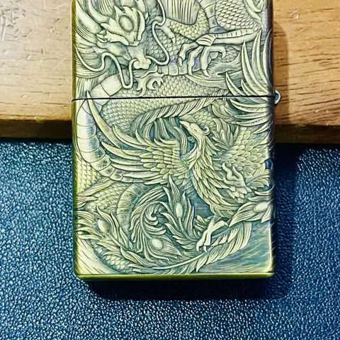 Bật Lửa Zippo Khắc 3D Rồng Phượng ZPC4259 - Thiết Kế Độc Đáo, Chất Liệu Đồng Cao Cấp, Quà Tặng Ý Nghĩa Cho Fanteger