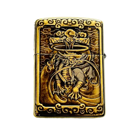 Bật Lửa Zippo Khắc Hình 3D Tỳ Hưu Version 1 ZPC4152-169 - Bằng Đồng Nguyên Khối - Quà Tặng Độc Đáo Cho Người Yêu Thích Văn Hóa Á Đông