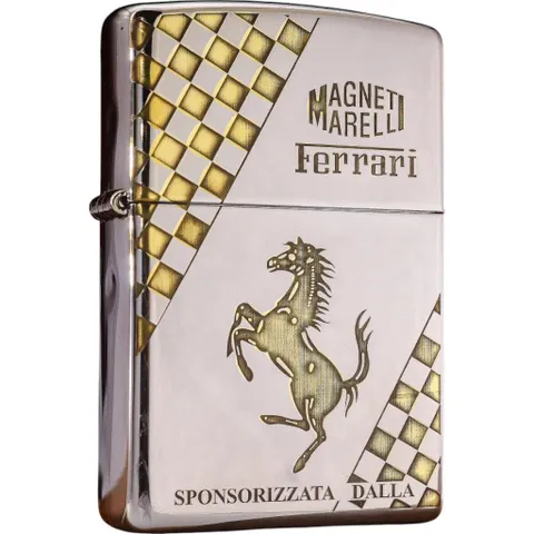 Bật Lửa Zippo Mạ Chrome Khắc Ferrari - Phiên Bản Giới Hạn 1000 Chiếc, Hàng Thể Thao Sang Trọng, Quà Tặng Fan Ferrari