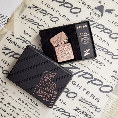 Bật Lửa Zippo Script Collectible Armor Rose Gold 48768 - Phiên Bản Kỷ Niệm 75 Năm, Hàng Giới Hạn Sang Trọng