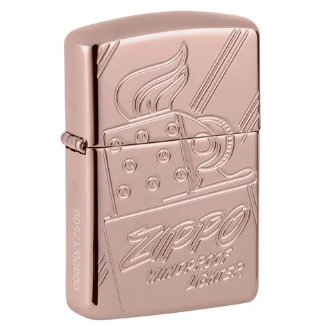 Bật Lửa Zippo Script Collectible Armor Rose Gold 48768 - Phiên Bản Kỷ Niệm 75 Năm, Hàng Giới Hạn Sang Trọng