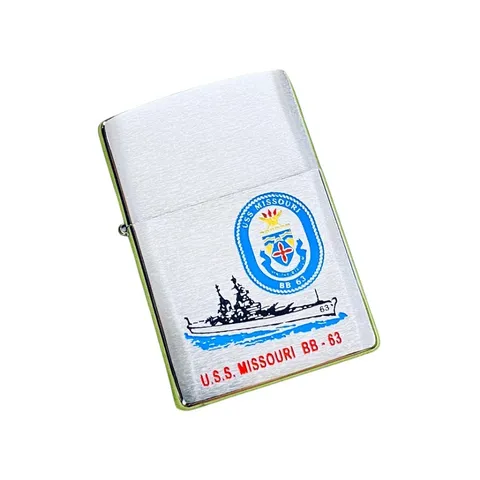 Bật Lửa Zippo USS Missouri BB-63 Mạ Chrome - Đồ Chơi Sưu Tầm Cho Fan Hạm Đội Hải Quân Hoa Kỳ