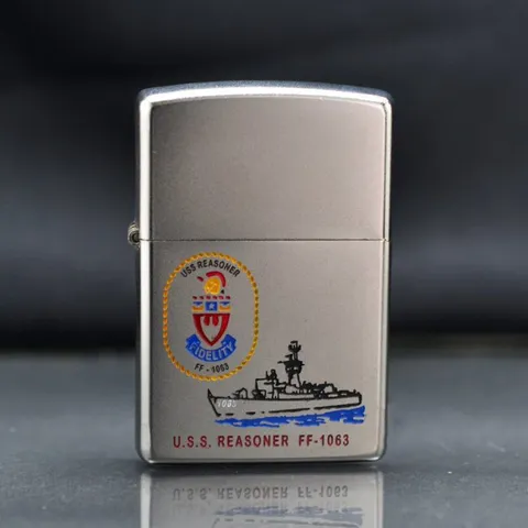 Bật Lửa Zippo USS Reasoner FF-1063 Bản Mạ Chrome - Quà Tặng Độc Đáo Chủ Đề Tàu Chiến Mỹ, Sưu Tầm Cao Cấp