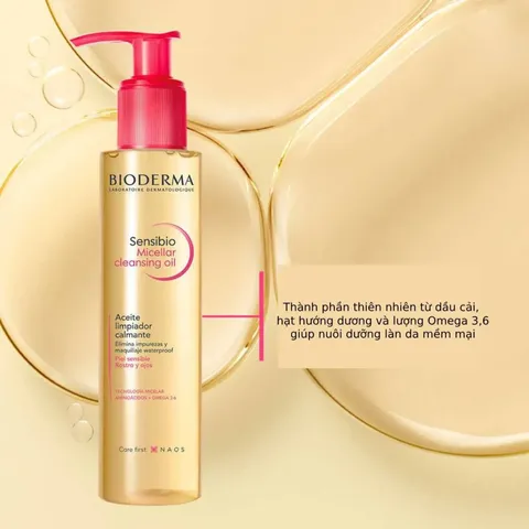 Dầu tẩy trang Bioderma Sensibio Micellar Cleansing Oil 150ml - Làm sạch sâu, dịu nhẹ cho mọi loại da, trang điểm và bụi bẩn dễ dàng loại bỏ