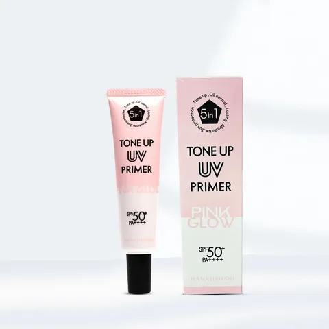 Kem Chống Nắng Nâng Tone Hanajirushi Primer Pink Glow SPF50+/PA++++ - Dưỡng Ẩm, Làm Sáng Da, Phù Hợp Mọi Loại Da, 35g